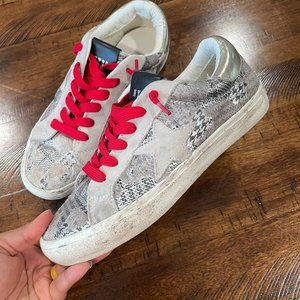 Steve Madden Philosophy Calf Hair Cow Leather Lace Up Sneakers Shoes 7